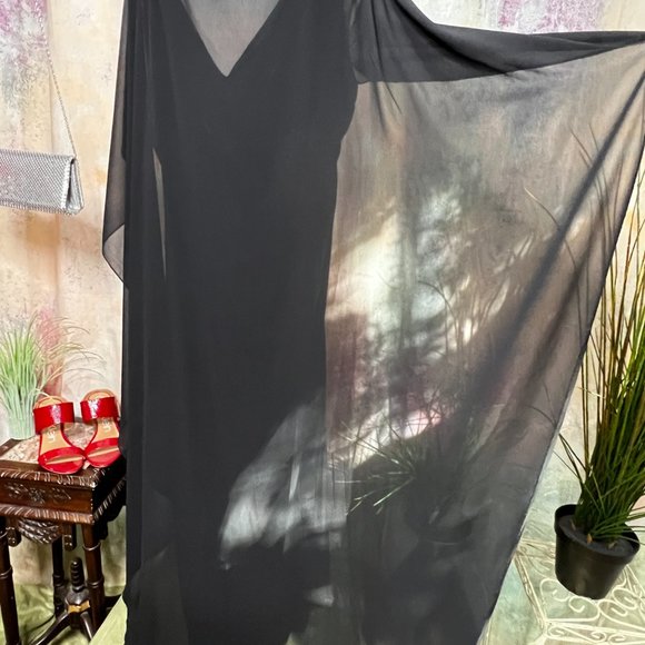 📌Timeless Elegant Ball - Formal - Prom A- Line Figure-Friendly Dress with Cape - Picture 8 of 16